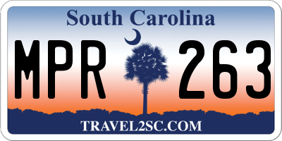 SC license plate MPR263