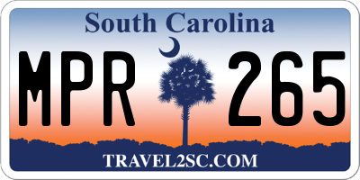 SC license plate MPR265
