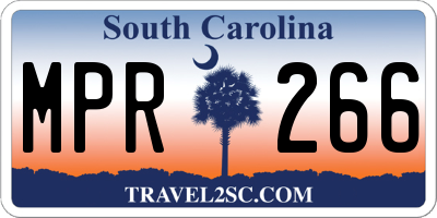 SC license plate MPR266