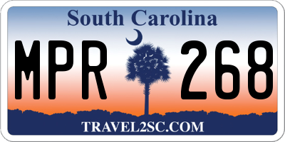 SC license plate MPR268