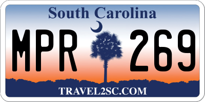 SC license plate MPR269