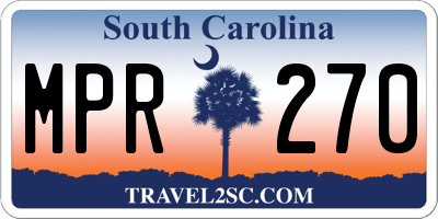 SC license plate MPR270