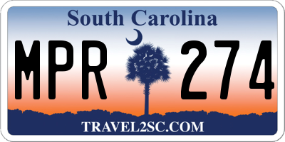 SC license plate MPR274