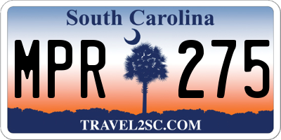 SC license plate MPR275