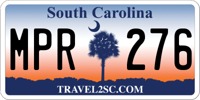 SC license plate MPR276