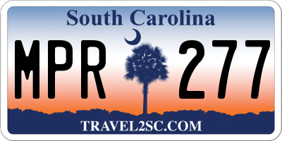 SC license plate MPR277