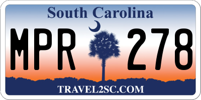 SC license plate MPR278