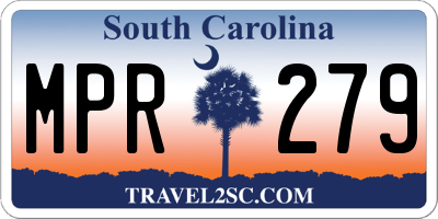 SC license plate MPR279