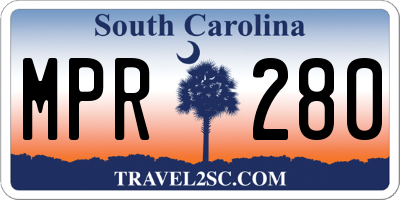 SC license plate MPR280