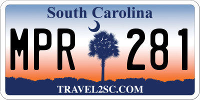SC license plate MPR281