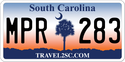 SC license plate MPR283