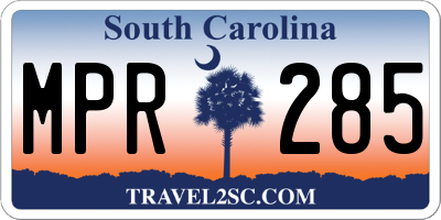 SC license plate MPR285