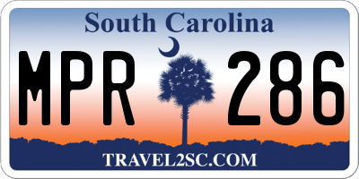 SC license plate MPR286