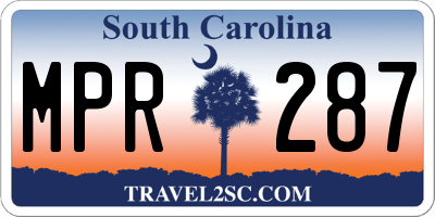 SC license plate MPR287