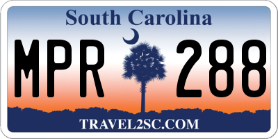 SC license plate MPR288