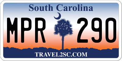 SC license plate MPR290