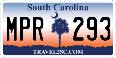 SC license plate MPR293