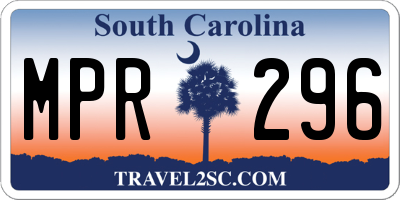 SC license plate MPR296