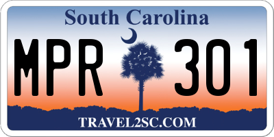 SC license plate MPR301