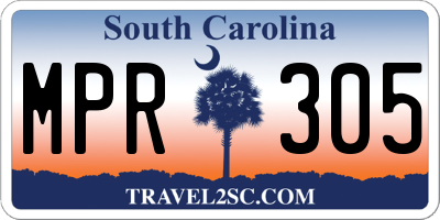 SC license plate MPR305