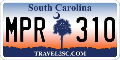 SC license plate MPR310