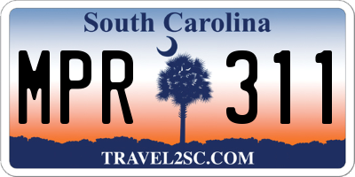 SC license plate MPR311