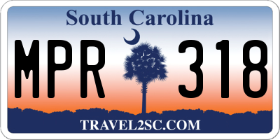 SC license plate MPR318