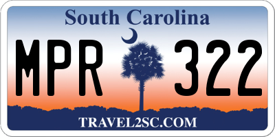 SC license plate MPR322