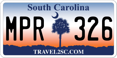 SC license plate MPR326