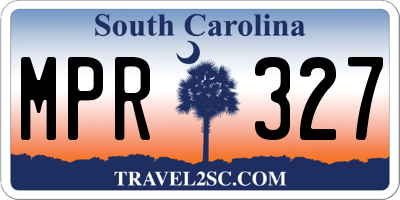 SC license plate MPR327