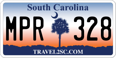 SC license plate MPR328