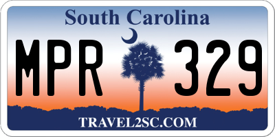 SC license plate MPR329