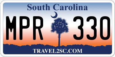 SC license plate MPR330