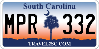SC license plate MPR332