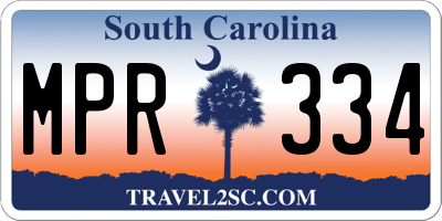 SC license plate MPR334