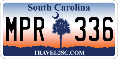 SC license plate MPR336
