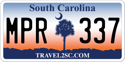 SC license plate MPR337