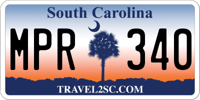 SC license plate MPR340