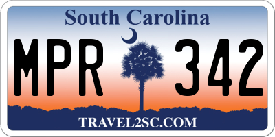 SC license plate MPR342