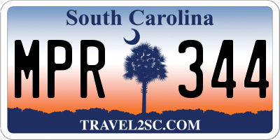SC license plate MPR344