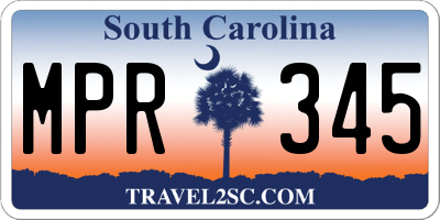 SC license plate MPR345