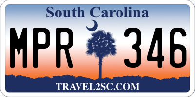 SC license plate MPR346