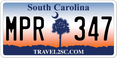 SC license plate MPR347