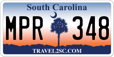 SC license plate MPR348