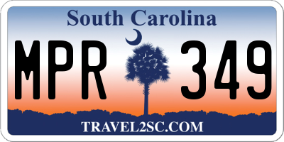 SC license plate MPR349
