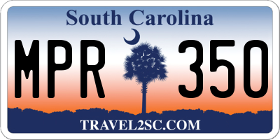SC license plate MPR350