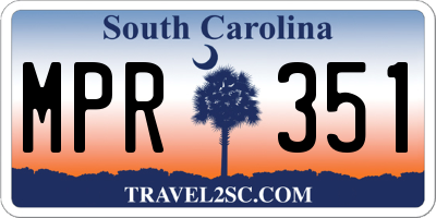 SC license plate MPR351