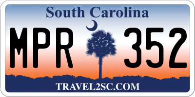 SC license plate MPR352