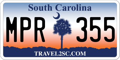 SC license plate MPR355