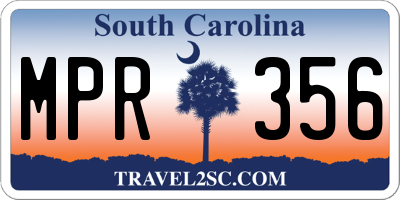 SC license plate MPR356